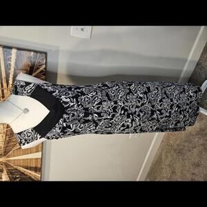 Perseption Concept Elegant Black and White Floral Maxi Dress